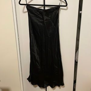 Zara Black Satin Slip skirt